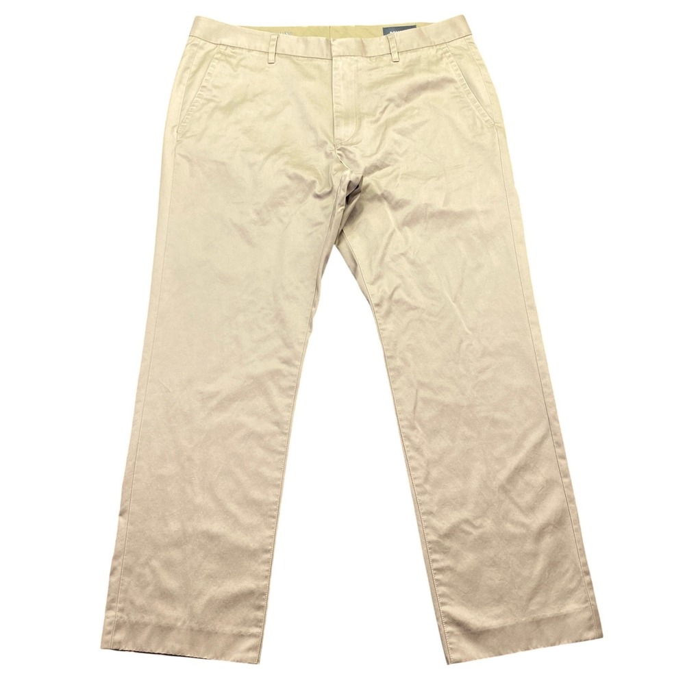 Bonobos Slim Fit Chino Pants Mens Sz 34 Tan Khaki Wednesday 100% Cotton Preppy